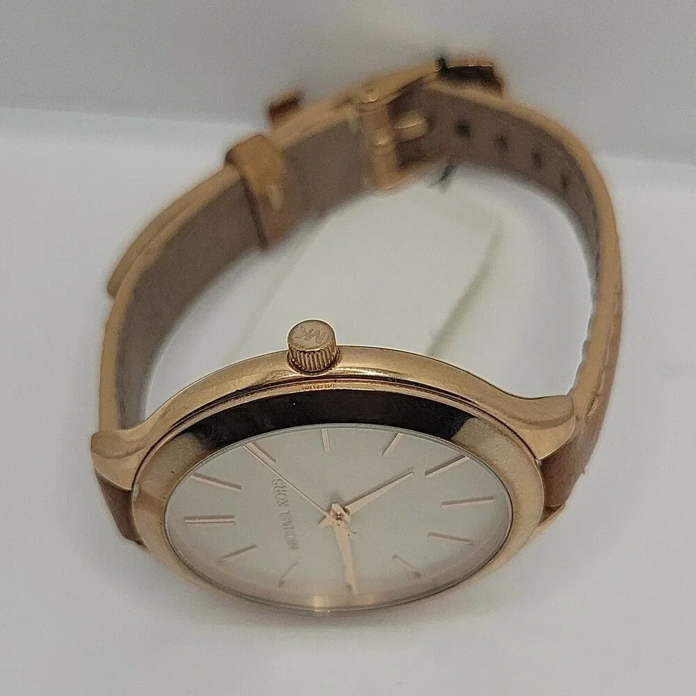 Michael Kors Runway MK2284 Women's Brown Leather Analog Dial Quartz Watch AM675